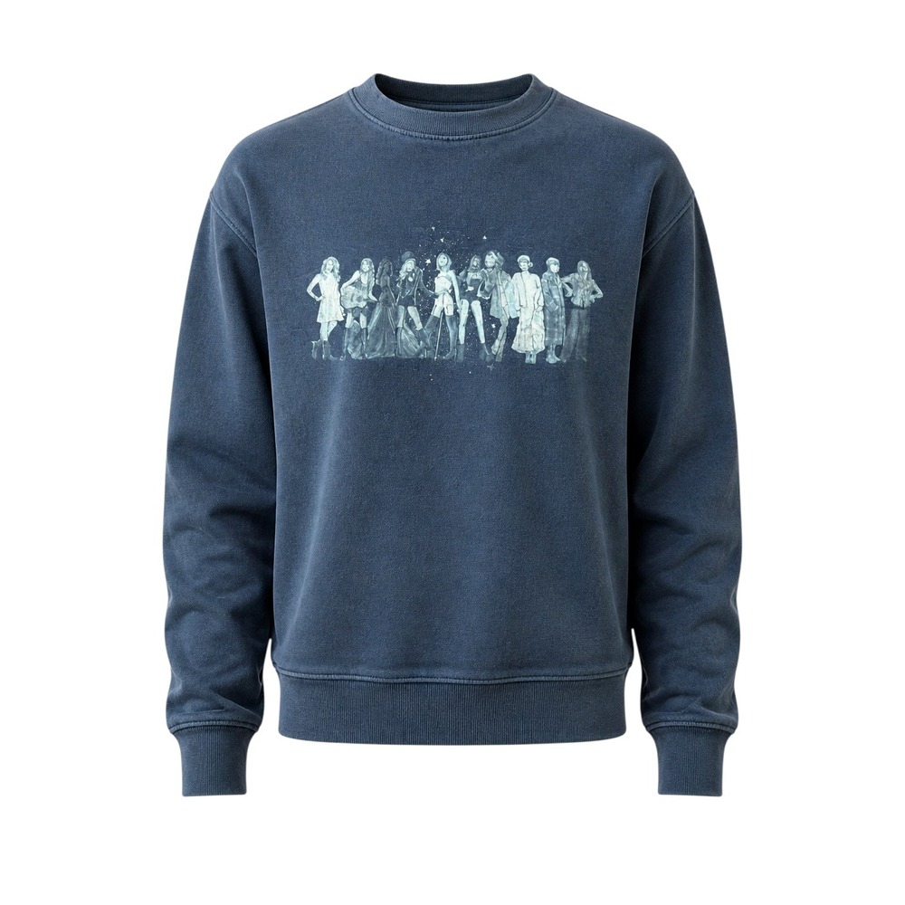 Taylor Swift Eras Tour Crewneck Sweatshirt Navy Blue Graphic Pullover Medium